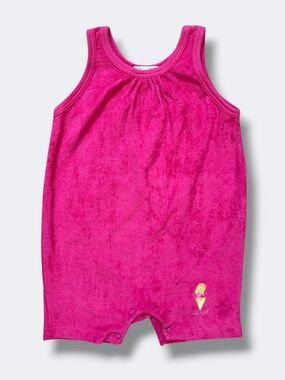Kissy Kissy Baby Romper 6-9 Months Pink Pima Cotton Terry Ice Cream Sleeveless